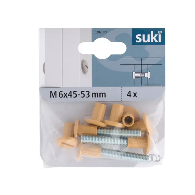 Βίδα Σύνδεσης M6x45-53mm Ατσάλι/Πλαστικό Καφέ Ανοικτό 2