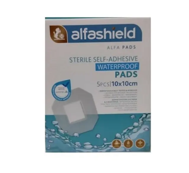 Alfa Water Resistant Aδιάβροχα και Αποστειρωμένα Αυτοκόλλητα Επιθέματα 10cm x 10cm, 5τμχ