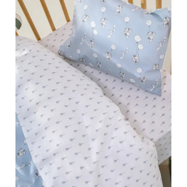 Σετ Σεντόνια Λίκνου 2 Τεμαχίων Kentia Besty Baby Blue-Cream 70x120 3