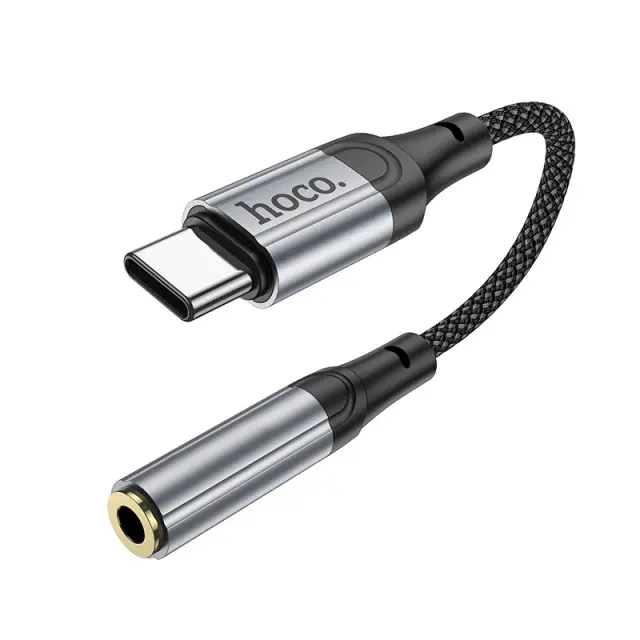 Αντάπτορας Καλωδίου Ήχου Hoco LS36 Fresh USB-C to 3.5mm Hi-Fi Braided 12cm Μαύρος 3