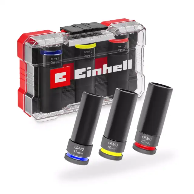 Einhell 49109263 - M-CASE, Σετ 3 τεμαχίων καρυδάκια αυτοκινήτου με κρουστικό μηχανισμό