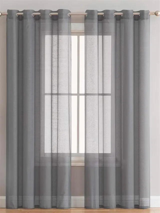 Κουρτίνα Έτοιμη Ραμμένη με τρουκς (140x260) Bele Grey Palamaiki