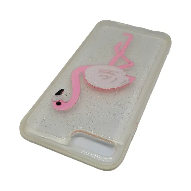 Θήκη Σιλικόνης Futeral Case Flamingos Για Apple iPhone 7 Plus / 8 Plus Διάφανη Ροζ 3