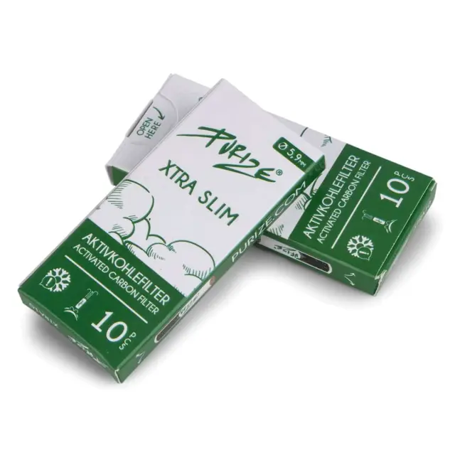 PURIZE Activated Carbon Filters XTRA Slim 6mm White 10pcs