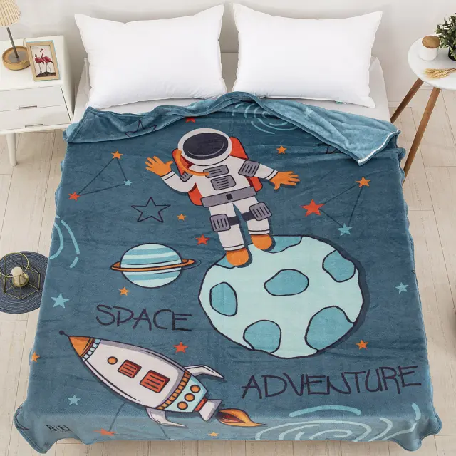 Κουβέρτα 160x220 Μονή Fleece Beauty Home 6167 Μπλε 100% Πολυέστερ