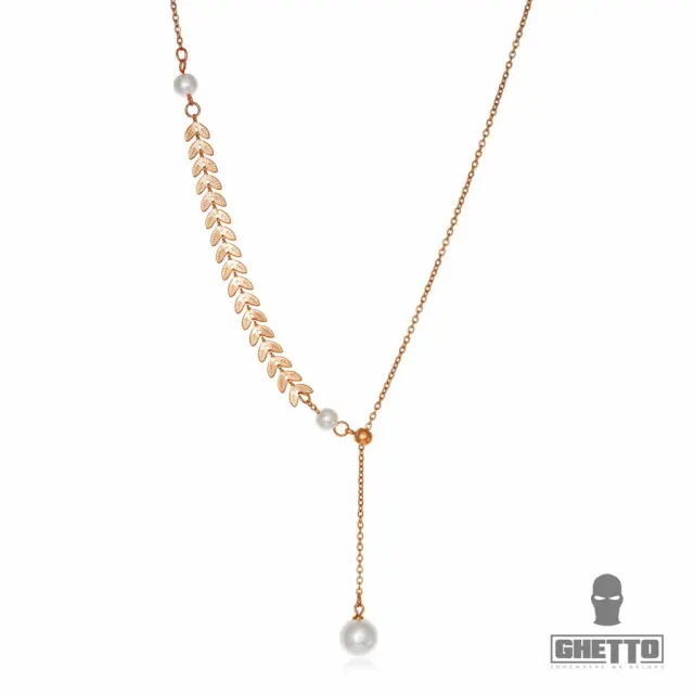 Ghetto Choker Fashion Necklace Tassel Pearl Gold