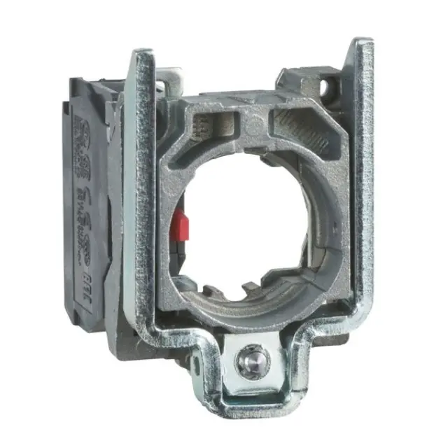 Harmony XB4, Single contact block with body/fixing collar, metal, screw clamp terminal, 1 NC