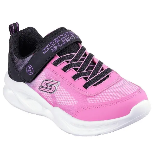 Skechers Lighted Gore Strap Sneaker (PSV) (303714L-BKHP) - Μαύρο-Ροζ 2