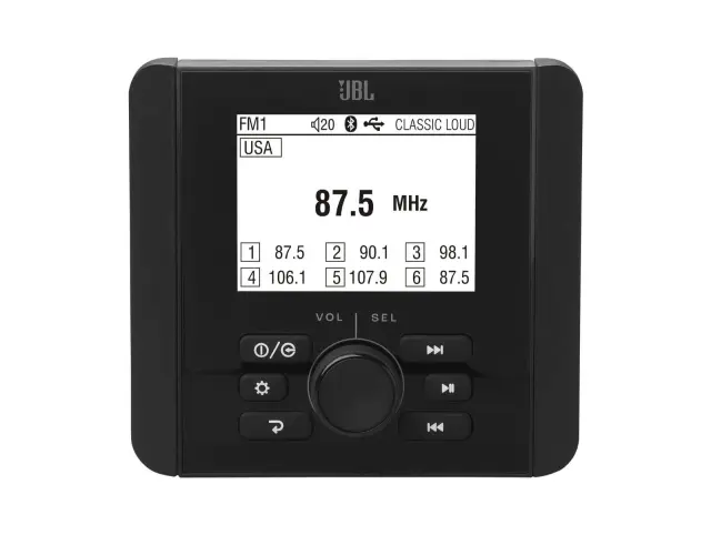 Ηχοσύστημα Marine JBL JAM3000 με ράδιο AM/FM, Bluetooth, USB και οθόνη TFT 2.8″ - ΜαύροJBL JAM 3000 2