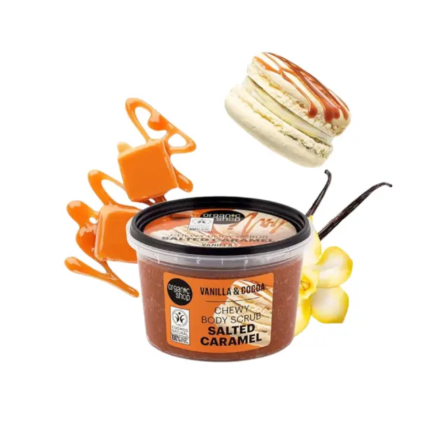Organic Shop by Natura Siberica Salted Caramel Chewy Scrub, Απολεπιστικό Σώματος με Άρωμα Αλατισμένη Καραμέλα 250ml 2