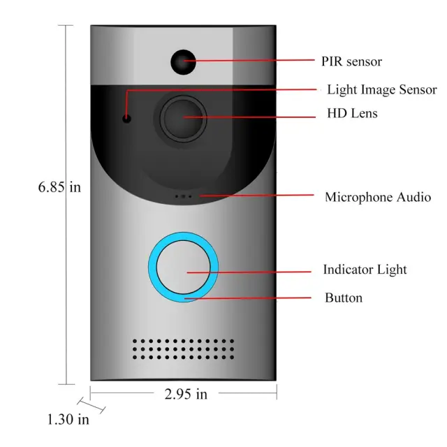 Ασύρματο κουδούνι πόρτας με κάμερα 720P VIDEO - V5 - DOORBELL 2
