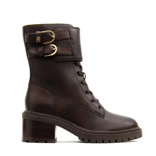 Γυναικεία Δερμάτινα Αρβυλάκια Tommy Hilfiger FW0FW09578-0HG Καφέ Σκούρο Καφέ - 36