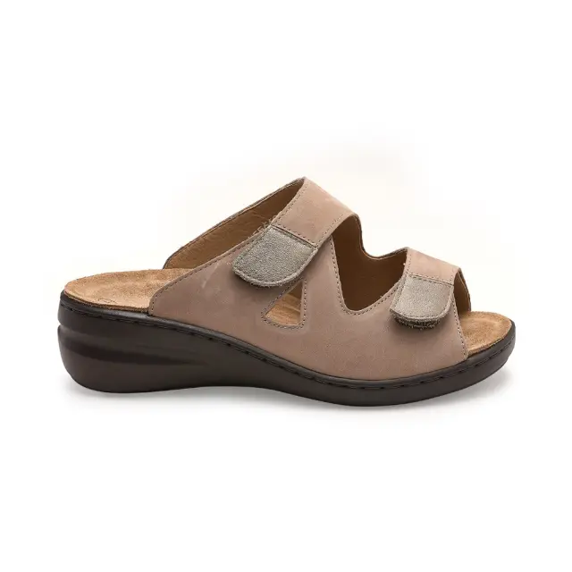 Solidus Παντόφλες Γυναικείο δέρμα Nubuck Μπεζ SOL/21143 FANGO