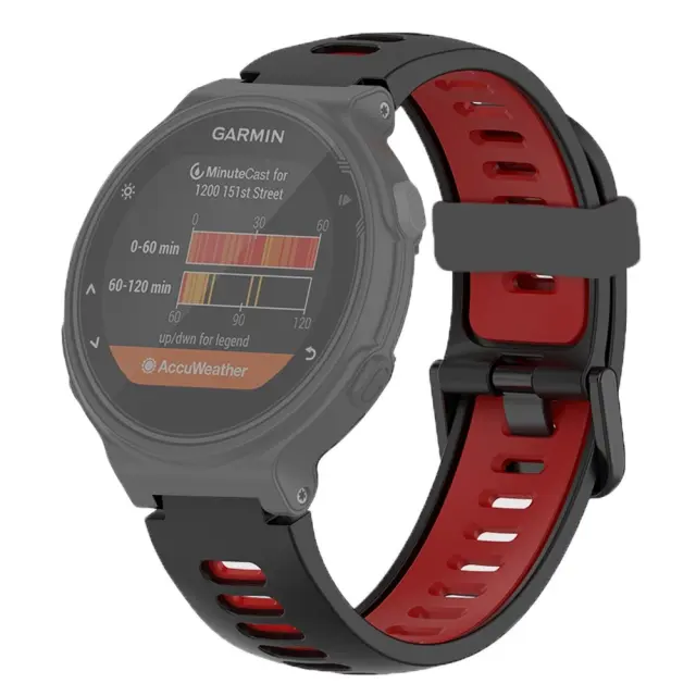 Dual Color Λουράκι για Garmin Forerunner 220/230/235/620/735XT-Black/Red OEM