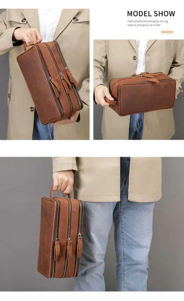 Δερμάτινο Νεσεσέρ – Τσαντάκι Χειρός Cardinal 3007 coffee - One Size 3