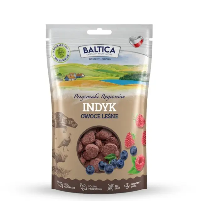 BALTICA Przysmaki regionów Turkey with forest fruits - dog treat - 100g