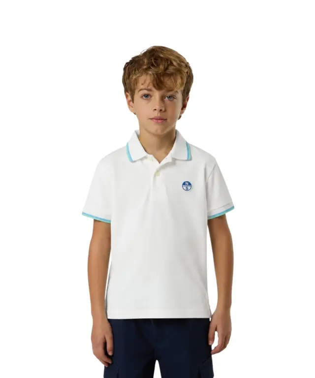 North Sails - Παιδικό Κοντομάνικο Μπλουζάκι Polo Logo Patch 794490-000-0101 Λευκό 2