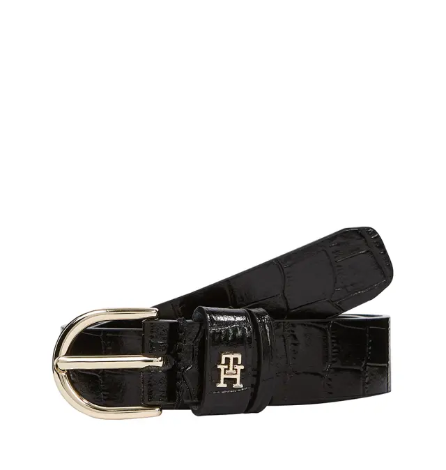 Ζώνη TOMMY HILFIGER Essential Effortless 2.5 Croc 17755 Μαύρο - 90