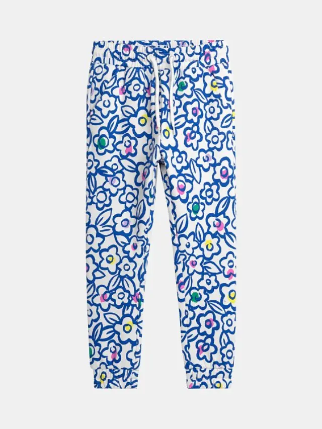 Παιδικό Παντελόνι Φόρμας για Κορίτσια Doodle Floral ΛΕΥΚΟ