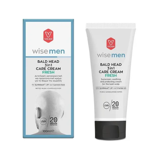 Wise Men | Bald Head 3in1 | Care Cream Spicy | Αντιηλιακή Κρέμα για το Δέρμα της Κεφαλής | SPF20 | 100ml