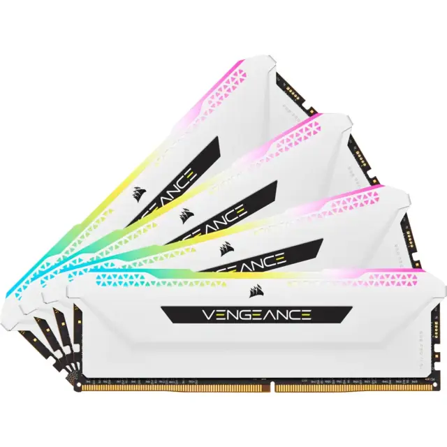 Corsair DIMM 64 GB DDR4-3200 (4x 16 GB) Quad-Kit (white, CMH64GX4M4E3200C16W, Vengeance RGB PRO SL, INTEL XMP)