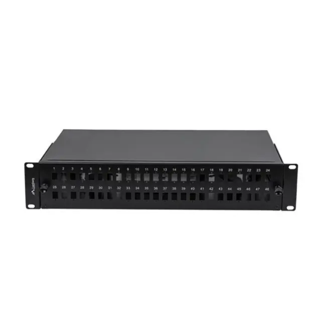 Lanberg Rackmount 19" 2U Fiber Patch Panel 48XSC Simplex / 48XLC Duplex Black & Accessories (FOP1-48SS-LDB)