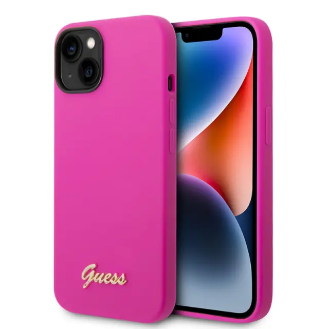 Guess Back Cover Πλαστικό / Σιλικόνης Φούξια (iPhone 14)