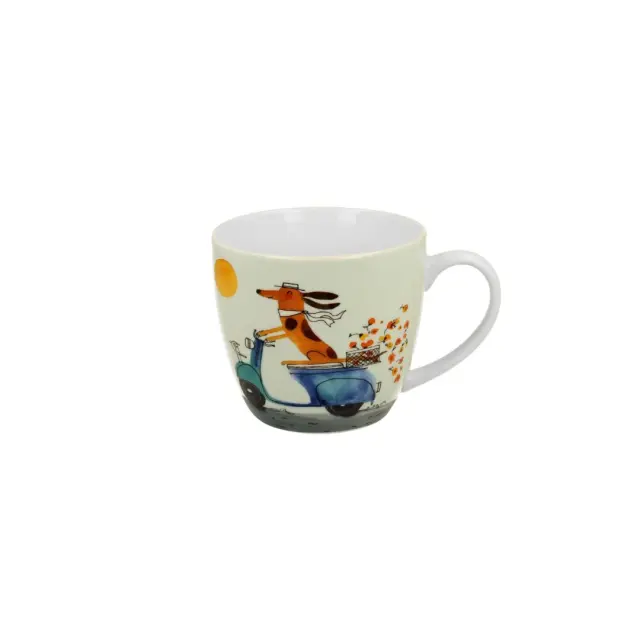 Duo gift Cats & Dogs Πορσελάνινη Κούπα 460ml: Dog on a Scooter 2
