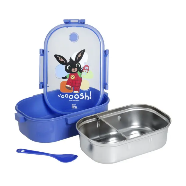 Ecolife Ανοξείδωτο Φαγητοδοχείο Με Χώρισμα 900ml 'Bing-Voooosh' Μπλε 33-BO-9003 2