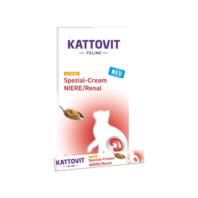 Kattovit Renal Cream Λιχουδιά Γάτας Κρέμα με Κοτόπουλο 6x15gr