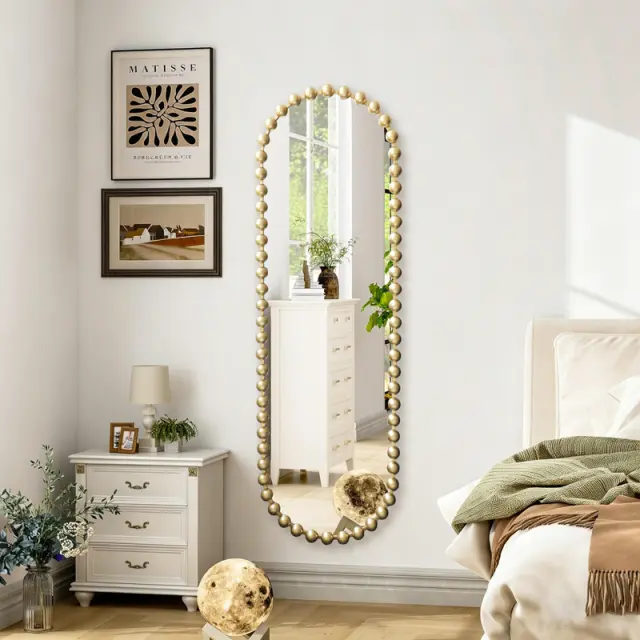 Καθρέπτης Myrtus pakoworld χρυσό μέταλλο 40x2,5x160 εκ 3