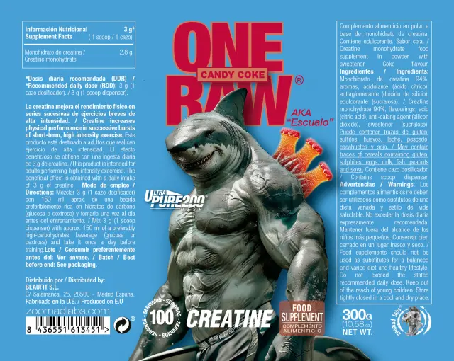 Zoomad Labs One Raw® Creatine Candy Coke, 300 g 2