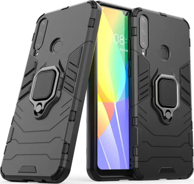 Ring Armor Tough Rugged Case Ανθεκτική Θήκη με Kickstand για Huawei Y6P - Μαυρο (9111201907546)
