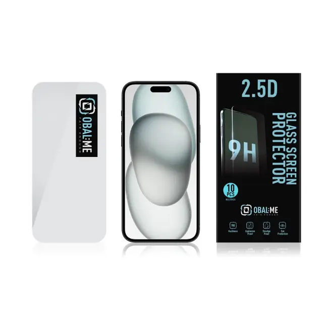 OBAL:ME Multipack 2.5D Glass Screen Protector for Apple iPhone 15/16 Clear (10 τεμάχια)) 3