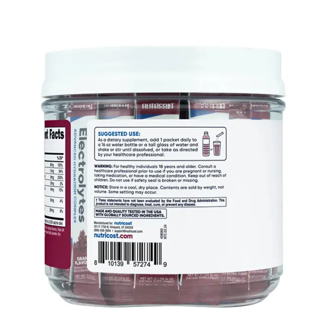 Nutricost Electrolytes Hydration Stick Packs Grape, 156 g 3