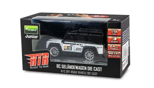 AMEWI RC Off-Road Τηλεκατευθυνόμενο Αυτοκίνητο με Μεταλλικό Αμάξωμα & LED 1:64 Λευκό 22678 2
