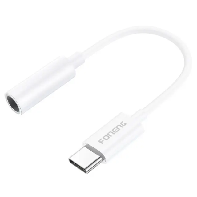 Αντάπτορας Foneng BM21 3.5mm Θηλυκό σε USB C Αρσενικό 0.1m Λευκό N71207