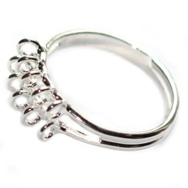 Ρυθμιζόμενο Δαχτυλίδι Silver Plated 10 Loop - 2τεμ