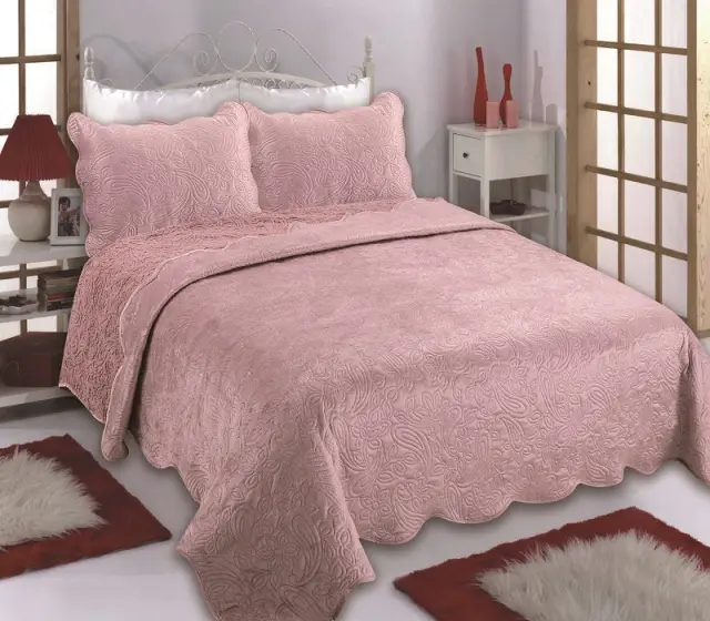 Κουβέρτα βελούδο με sherpa NX2211 (220cm x 240cm + 2x50cm x 70cm) pink - -