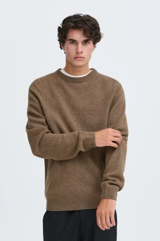Casual Friday KARL Ανδρικό Μάλλινο Πλεκτό – Chocolate Chip Melange - XXL