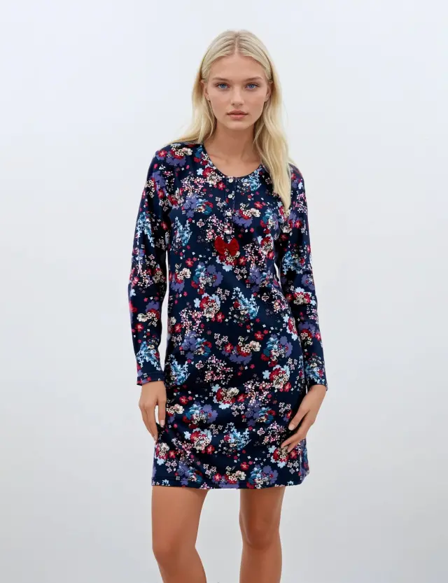 W537 - Type - NIGHTGOWN BORDO FLOWERS 2