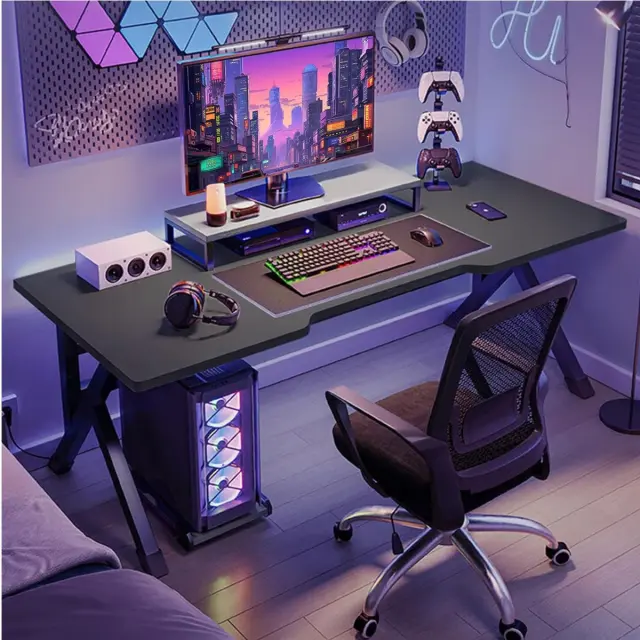 Μοντέρνο Γραφείο Gaming VenCore Μοριοσανίδας Carbon Fiber με Μεταλλικά Πόδια Μαύρο Μ120 x Π60 x Υ75cm (2730-10001) 3