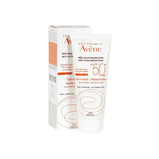 Avene Lait Mineral SPF50+ Lotion, Αντηλιακό Γαλάκτωμα Σώματος για το Μη Aνεκτικό ή ευαίσθητο Δέρμα 100ml
