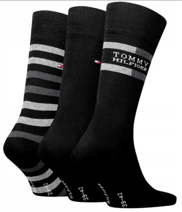 Tommy Hilfiger Ανδρικές Κάλτσες TH Σετ 3τμχ σε Κουτί Δώρου - Μαύρο 2