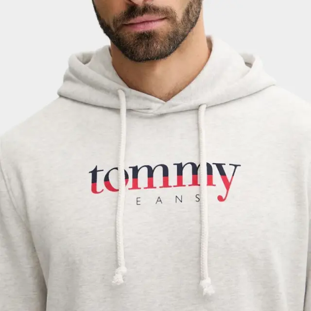 Tommy Hilfiger - Ανδρικό Φούτερ Logo Drawstring Terry Hoodie Regular Fit DM0DM22113-P09 Γκρι - 2XL 3