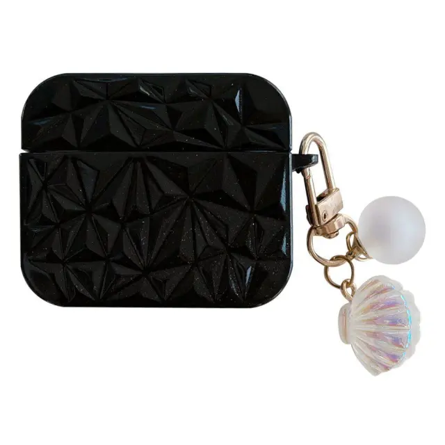 Diamond Texture Προστατευτική Θήκη για Airpods 3 - Black OEM