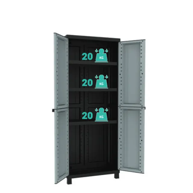 Ντουλάπα Κήπου Πλαστική TWIST BLACK 2680 68x39x170cm 2