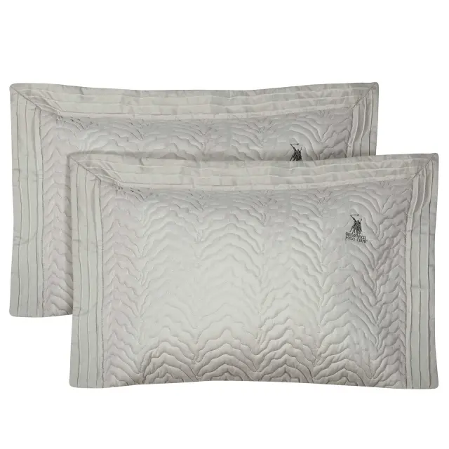 Ζεύγος Μαξιλαροθήκες 50x70+8 Oxford Classic Greenwich Polo Club 2353 Grey 100% Microfiber