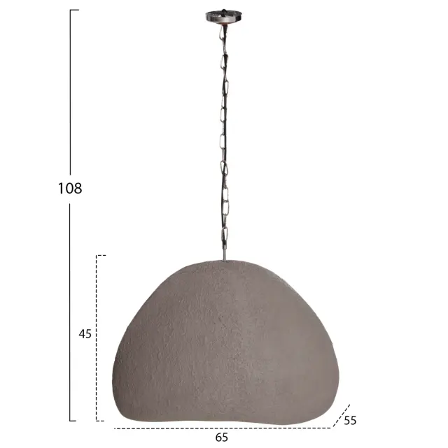 Φωτιστικό οροφής κρεμαστό Jaylen Fiber Cement γκρι 65x55x45 εκ. 2