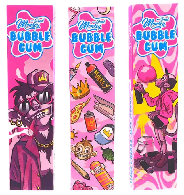 Monkey King Χαρτάκια Bubble Gum - King Size Slim με Τζιβάνα 32φ.